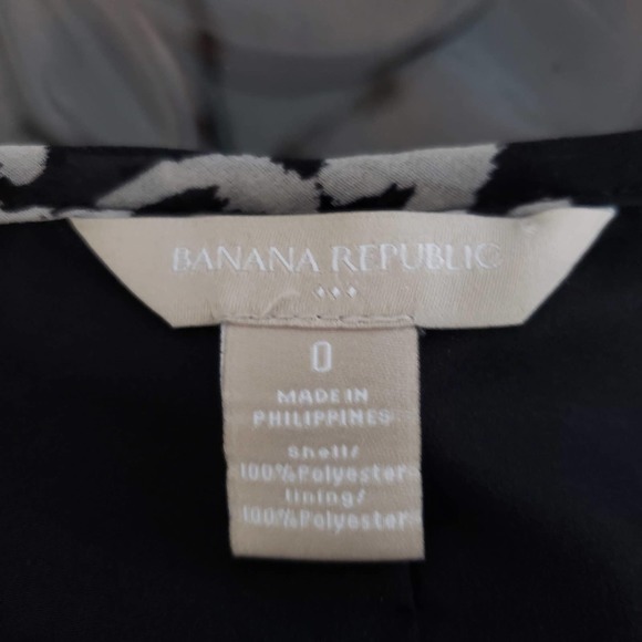 Banana Republic Spaghetti Strap Elastic Waist Maxi Dress, Black & Beige, Sz 0 - Picture 10 of 12